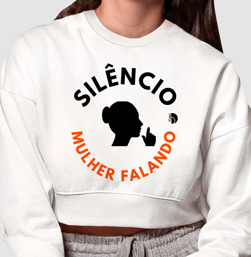 Silêncio, mulher falando