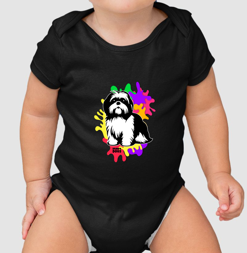 Shih tzu fundo colorido