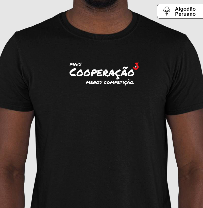 Camiseta Algodão Peruano 3Car Manifesto  Mais Cooperação Menos Competição