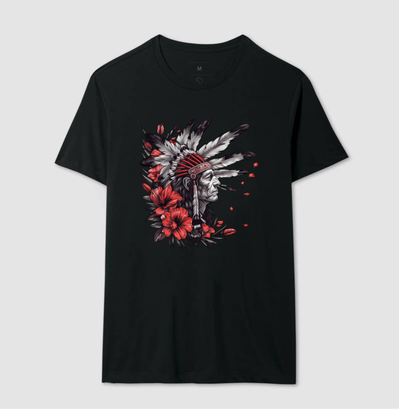 CAMISETA PERSONALIDA VIVA AO CACIQUE TRIBAL ESTILO TATUAGEM 