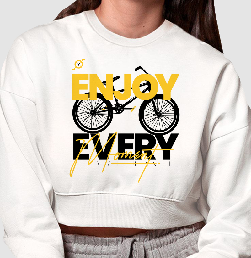 MOLETOM CROPPED YELLOWPEDAL ENJOY
