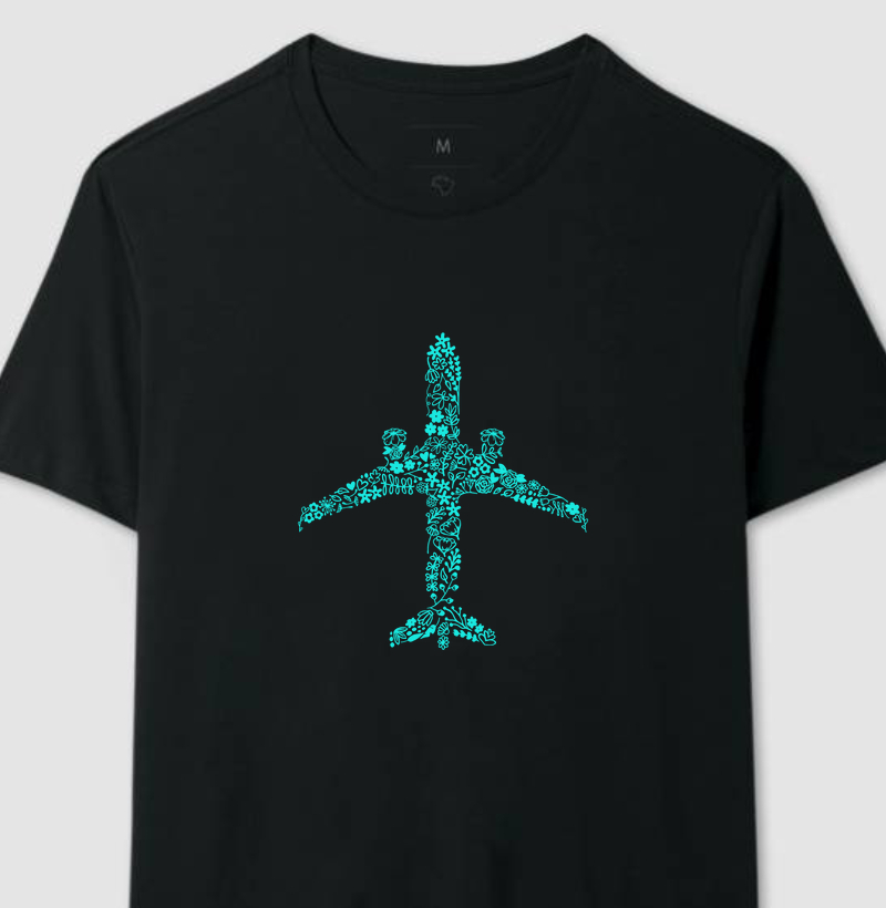 Camiseta Floral Airplane