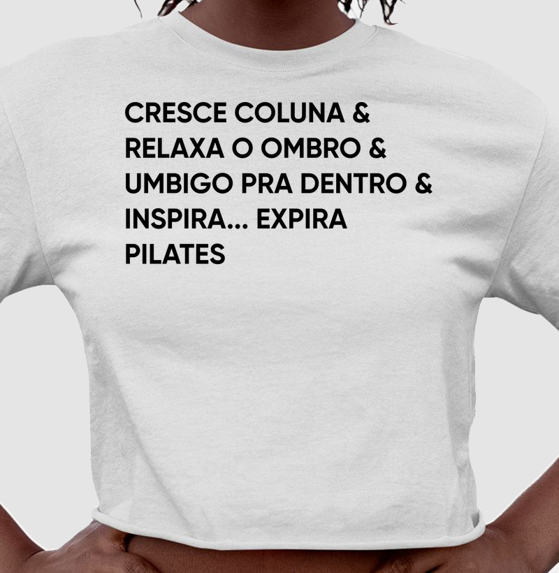 Cresce coluna e Relaxa o ombro e Umbigo pra dentro e Inspira Expira Pilates