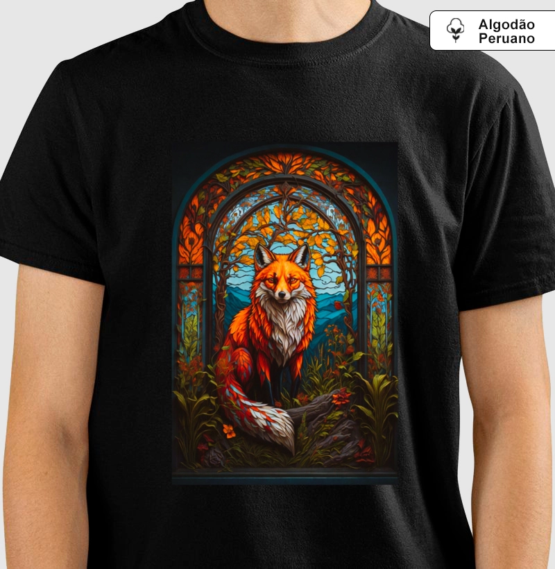 Camiseta Algodão Peruano Raposa de Outono