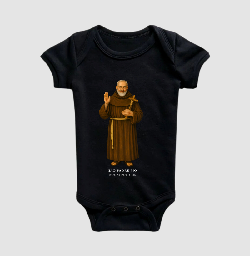 Camiseta Católica - São Padre Pio - Rogai por nós