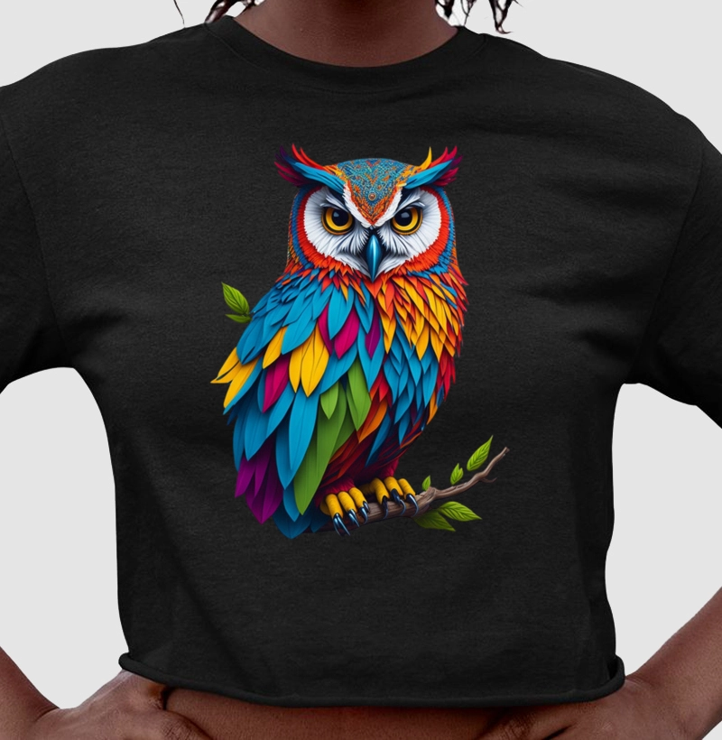 Cropped Coruja Aquarela