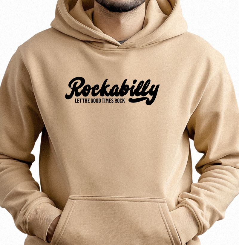 Moletom com Bolso “Rockabilly - Let The Good Times Rock” em Algodão Peruano