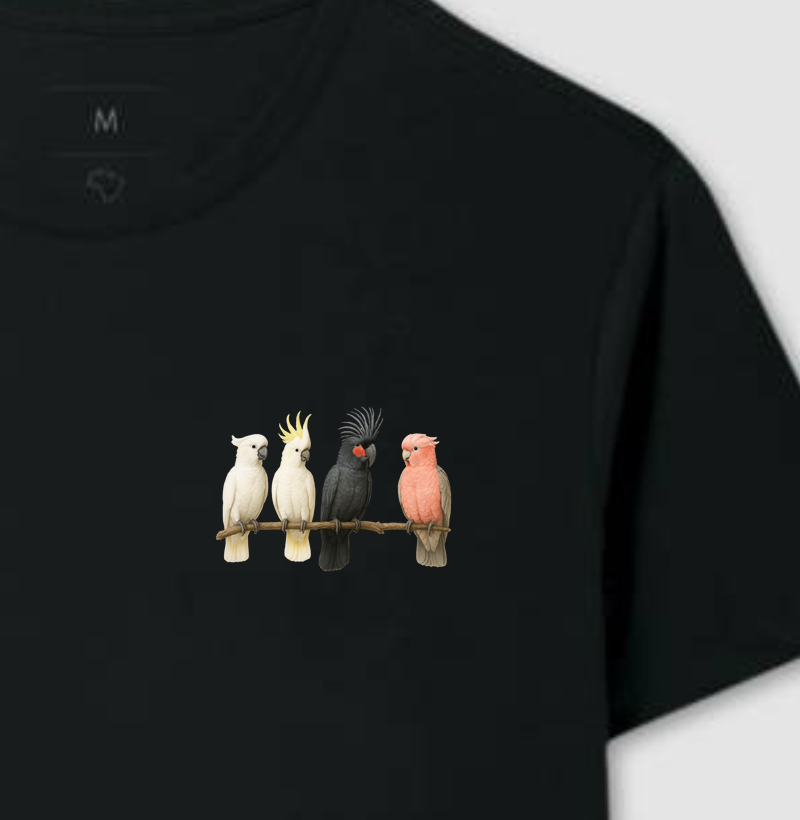 Camiseta - Minimalista Cacatuas