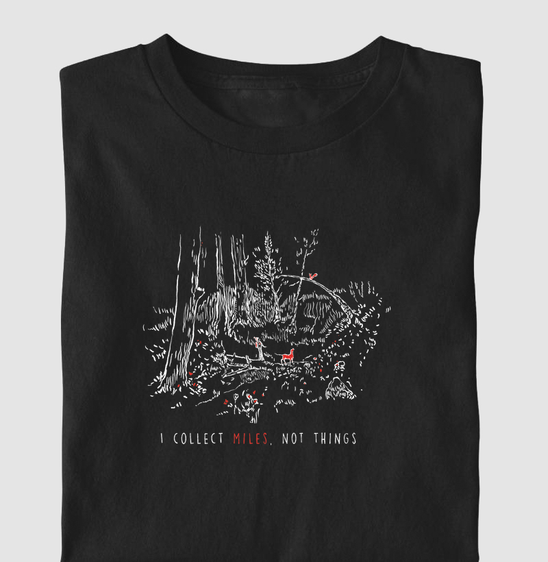 Camiseta Premium Red Dog - I Collect Miles (Natureza e Trilha)