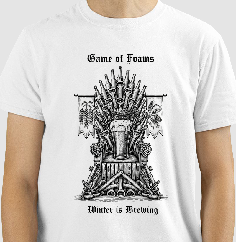 Camiseta Game of Foams Winter is Brewing Trono Cerveja Artesanal