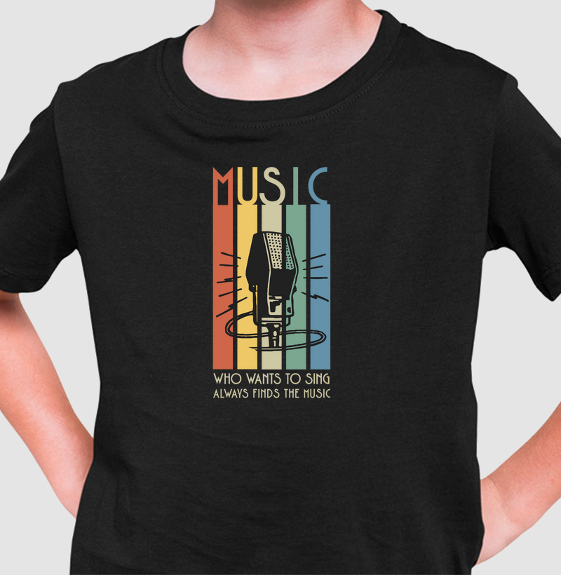 Camiseta Infantil Microfone Vintage