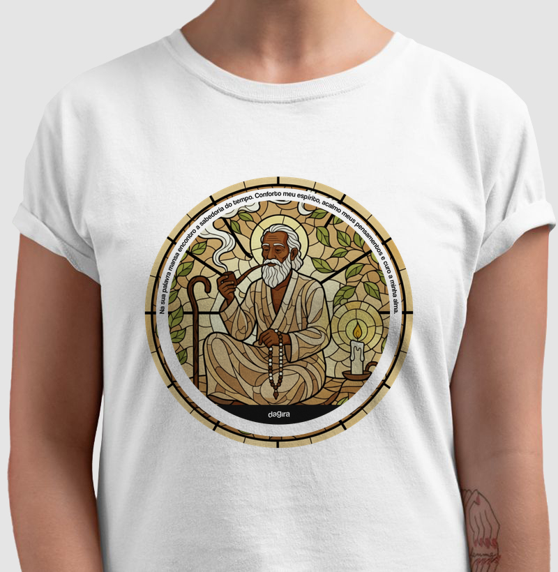 CAMISETA UMBANDA – Preto-Velho Vitral