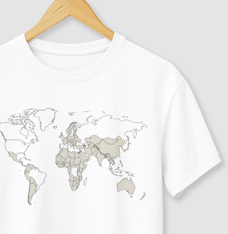 Camiseta Streetwear Mapa Mundi 