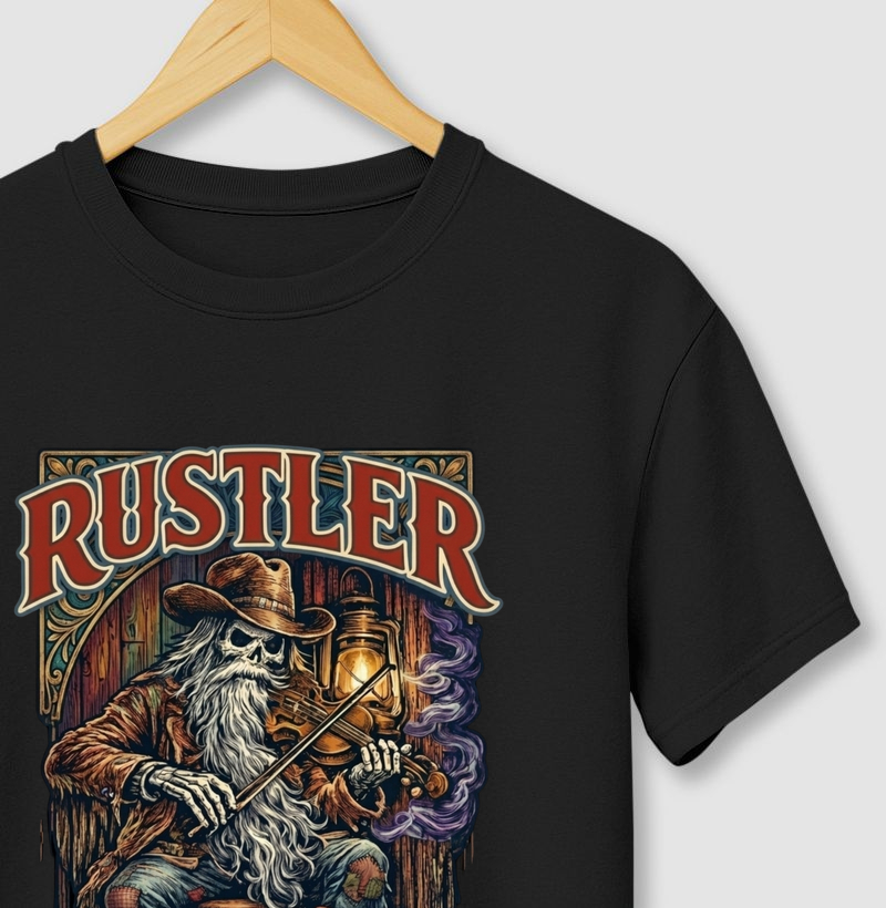 Camiseta Rustler Outlaw Country – Skull Fiddle
