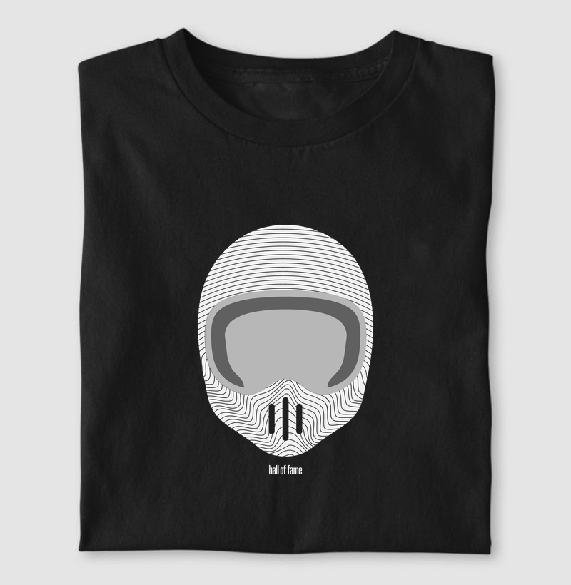 Camiseta estampada hall of fame capacete 