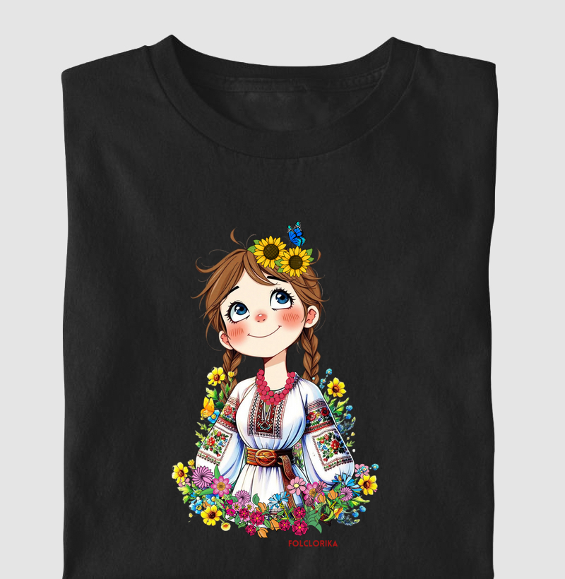 Menina com Blusa Bordada