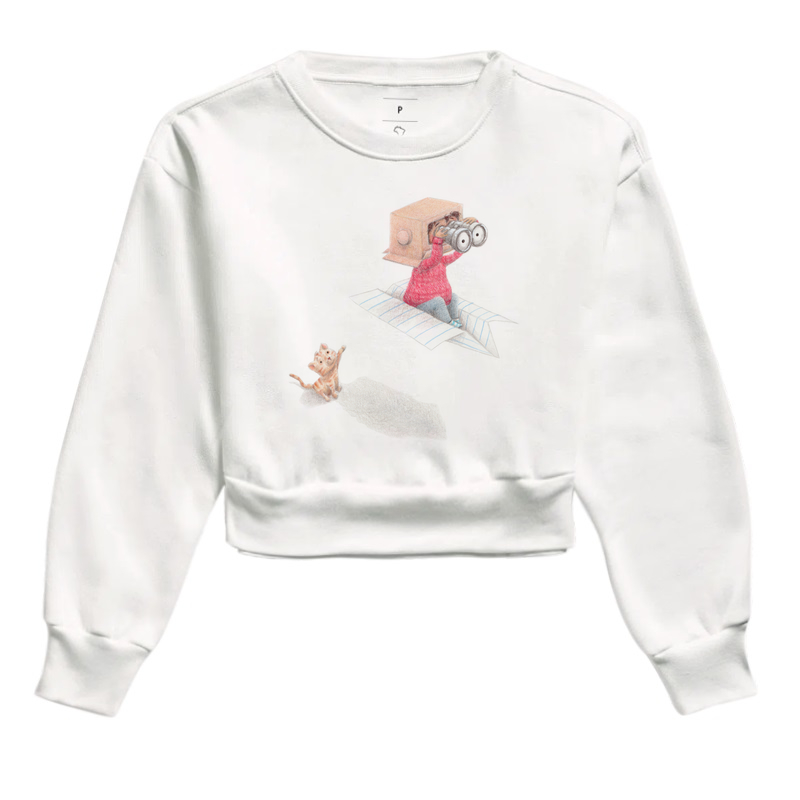 Cropped Moletom Avião de Papel 