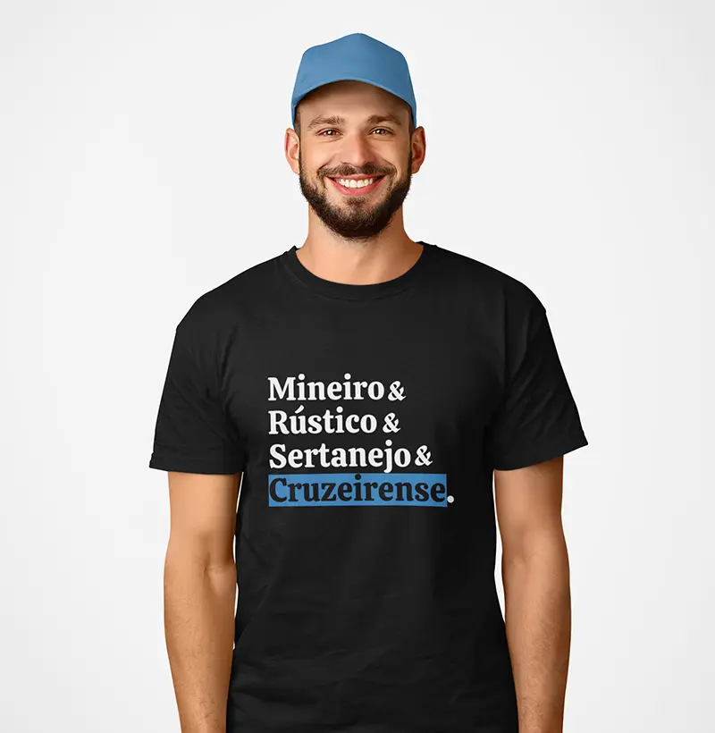 Camisa Masculina "Mineiro, Rústico, Sertanejo e Cruzeiro