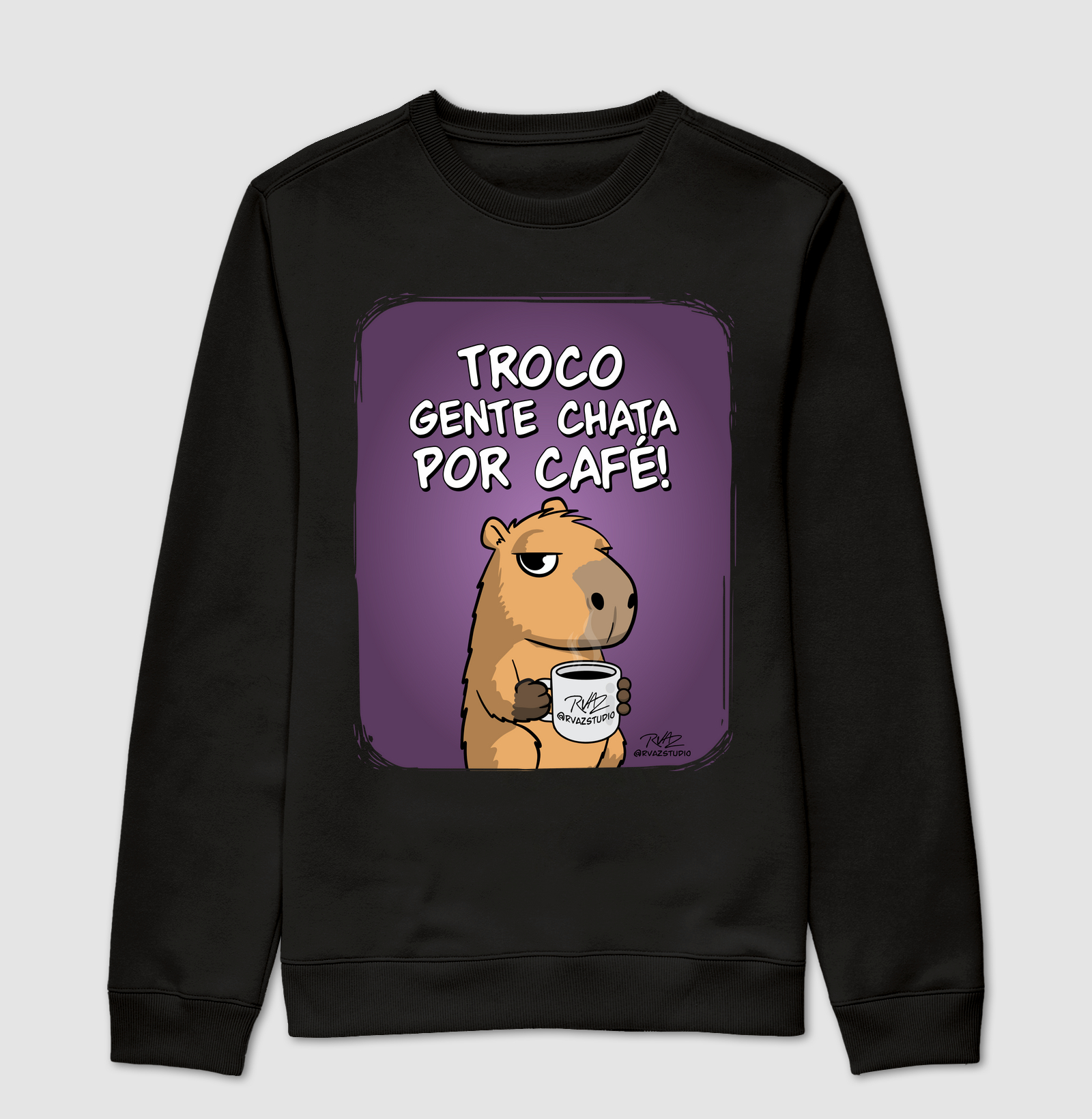 Camiseta Capivara Troco por Café