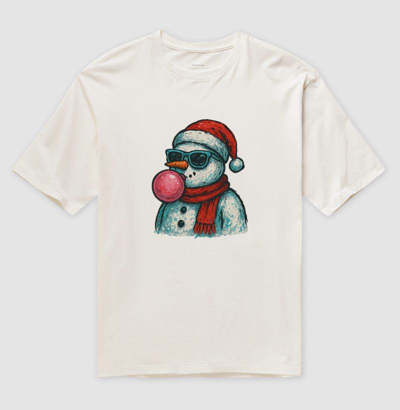 Camiseta Oversized- Boneco de Neve