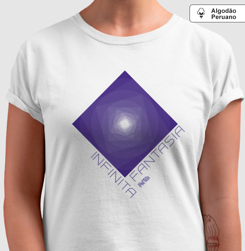 T-SHIRT "INFINITA FANTASIA" / ROXO ESTAMPA GRANDE (ALGODÃO PERUANO)