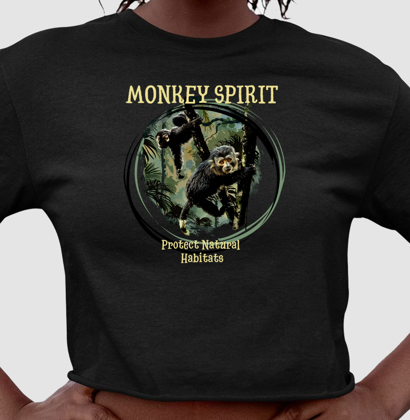 Cropped Monkey Spirit - Protect Natural Habitat IV