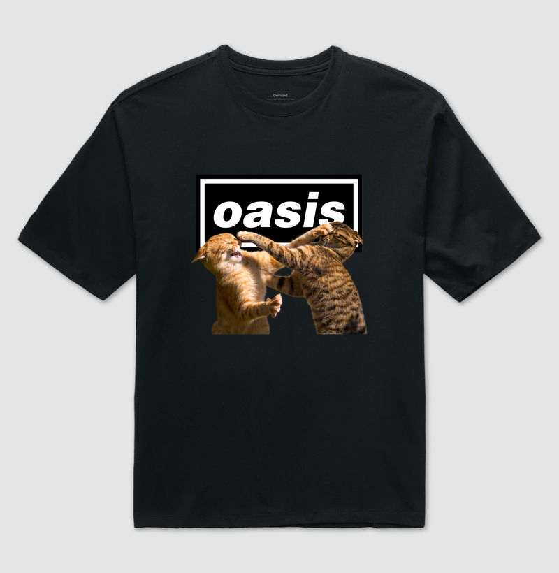 Camiseta Oasis Gatinhos Oversized