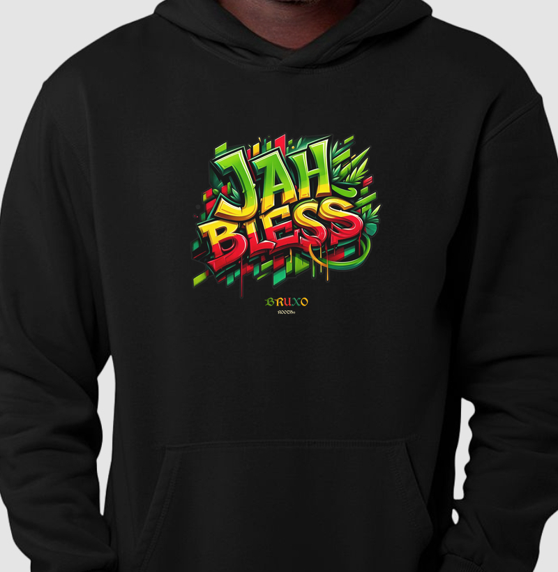 Moletom com Capuz BR00070 Jah Bless V1