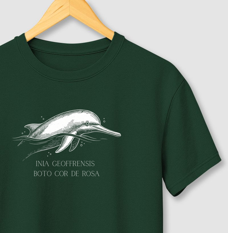 Camiseta Boto-cor-de-rosa: Inia geoffrensis - Espírito dos Rios Amazônicos | Lenda da Amazônia Creative Biomas