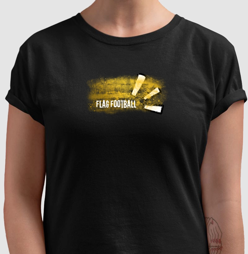 Camiseta algodão "Flag Football Golden Dust"