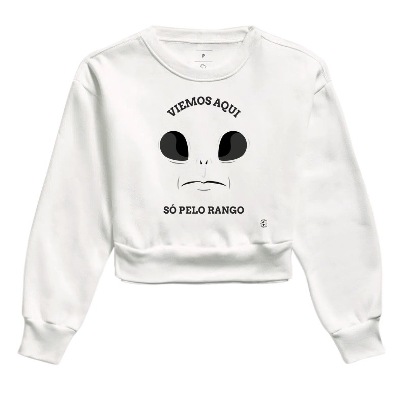 Cropped Moletom "Só pelo rango"