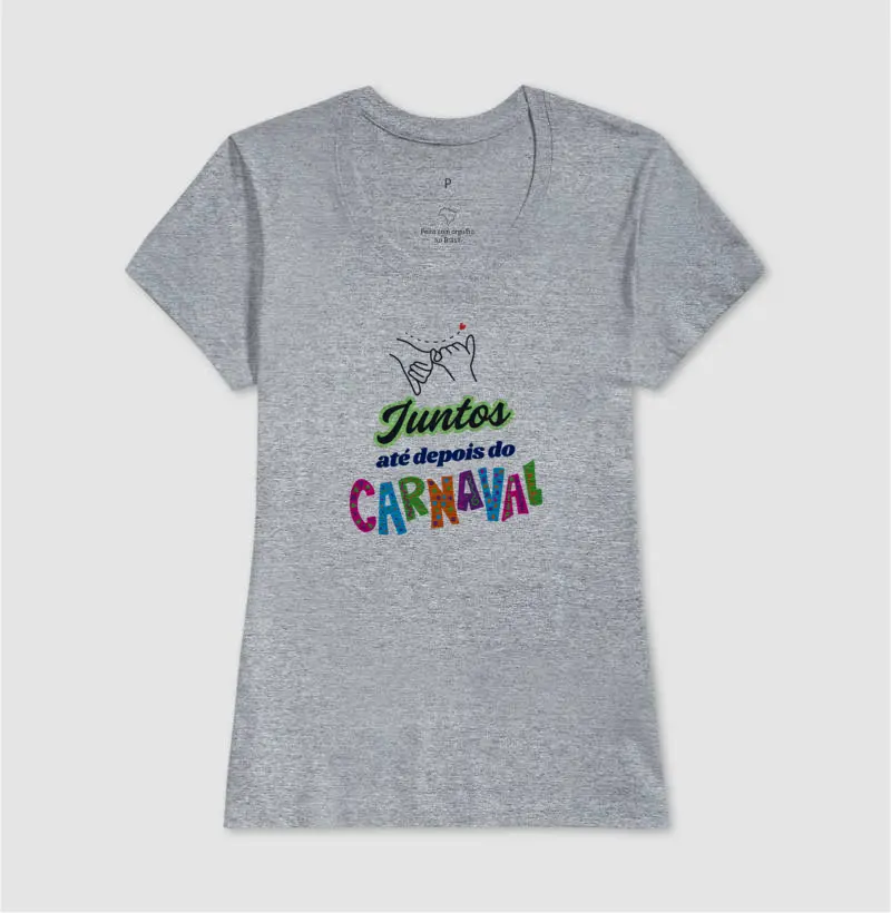 Camiseta Casal - Carnaval (Branca e Cinza) 2