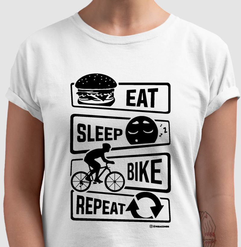 Camiseta Coma Durma Bike Repeat