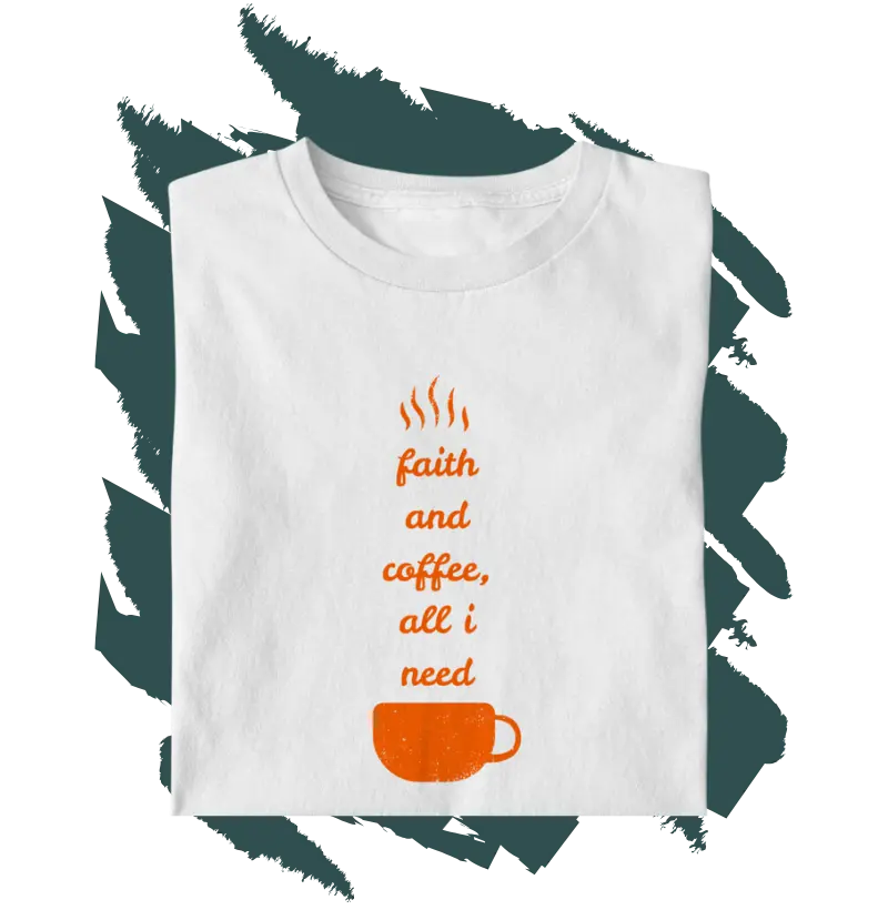 Camiseta Cristã - fé e café MASC