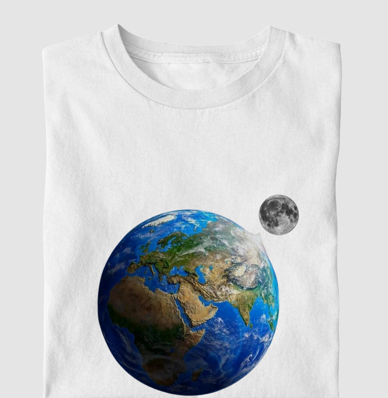 Camiseta Terra - Planeta Terra e Lua