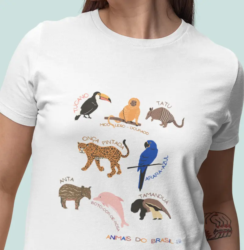 Camiseta animais do Brasil