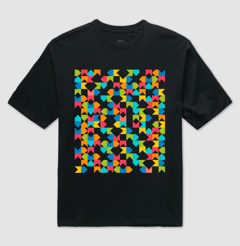 Camiseta Oversized - Bandeirinhas Modernas