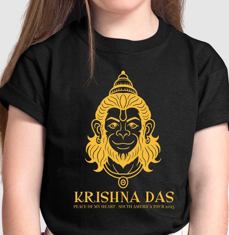 Hanuman Head - Camiseta Infantil - Estampa Amarela,