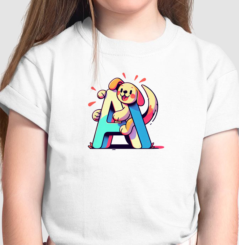 Camiseta Infantil Alfabeto - A