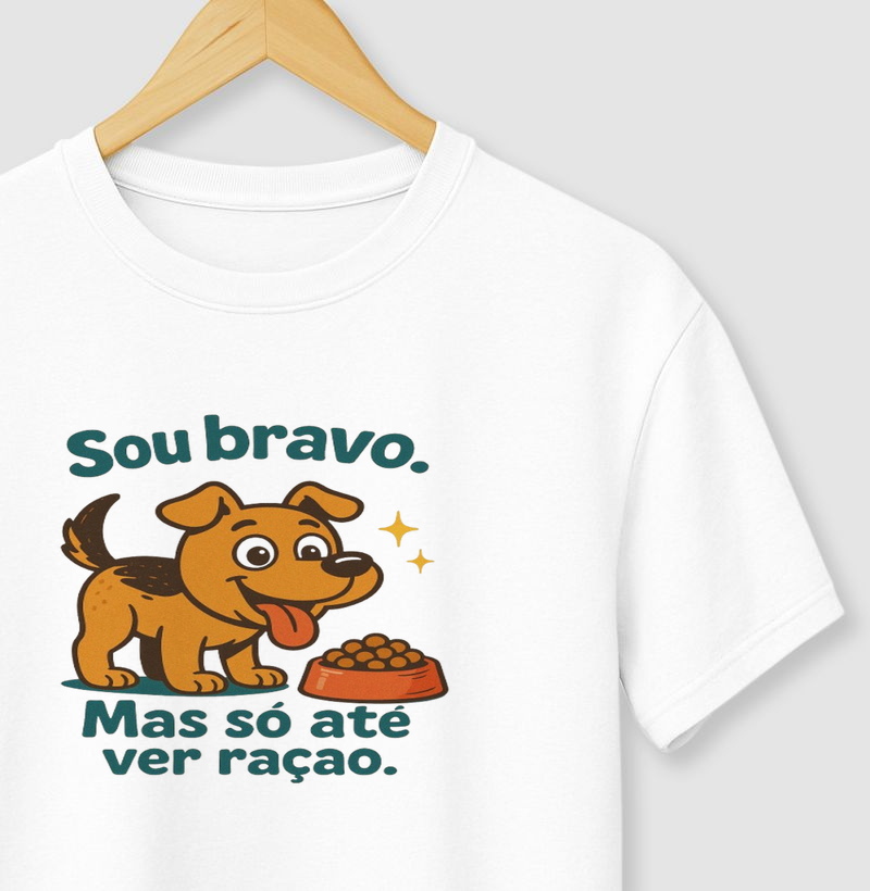 Camiseta Pet “Bravo com Fome”