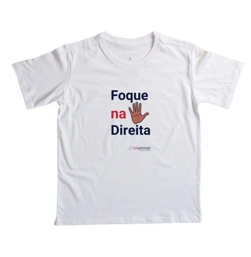 Camiseta Infantil Foque na mão direita
