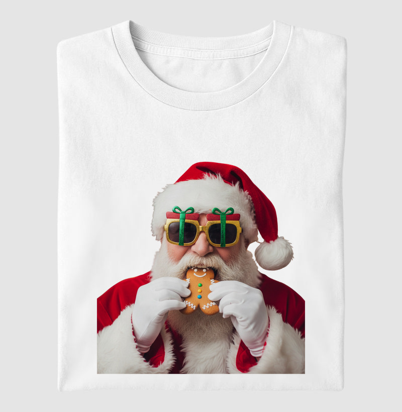 Papai Noel comendo Gingerbread Man