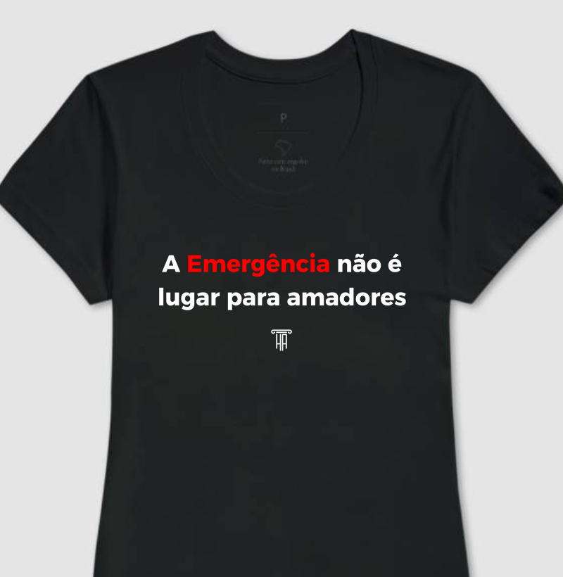 T-Shirt EMERGÊNCIA (preta) Feminina