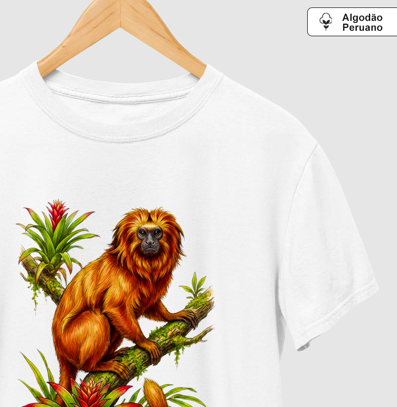 Camiseta Premium Mico-Leão-Dourado | Coleção Aquarela Nativa