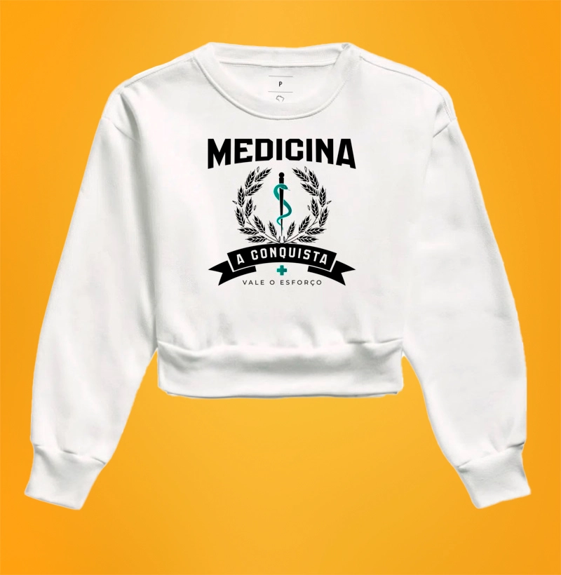Moletom Cropped Medicina conquista