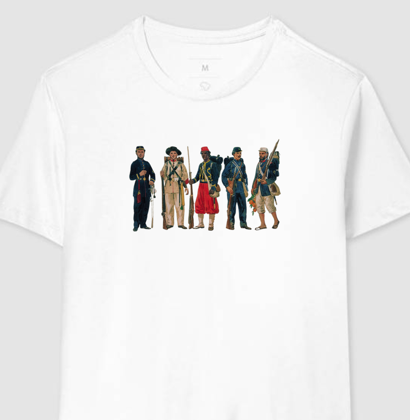 Camiseta Voluntários da Pátria - Uniformes de Campanha (Guerra do Paraguai, 1865–1870)