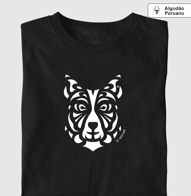 Camiseta Algodão Peruano Border Collie - Tribal