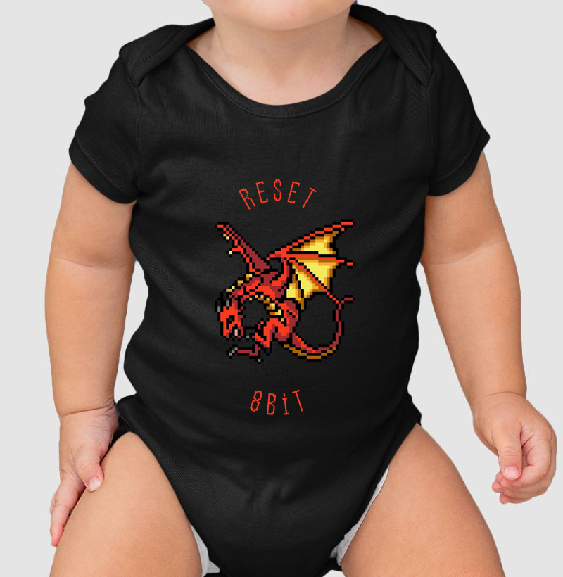 Body Infantil Dragão Vermelho Reset8Bit