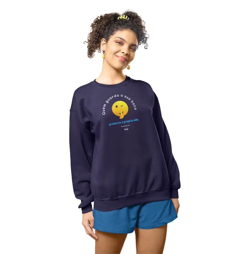 Suéter Moletom Quem guarda sua boca. Pv 13.3