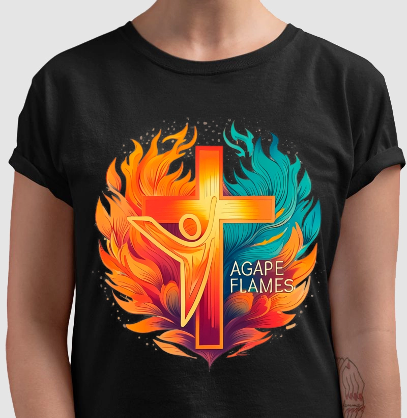 Camiseta Ágape Flames - Fogo do Amor Ágape 